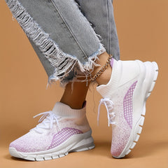 Fashionable Mesh Breathable Running Shoes Soft Non Slip Lightweight