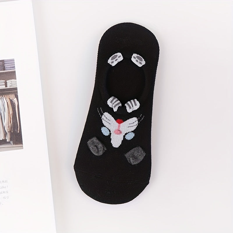5 Pairs Cartoon Animal Socks Comfy Ankle Stockings Hosiery