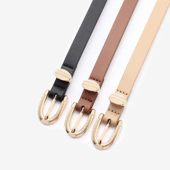 3pcs Classic PU Leather Belt Multicolor Pants Decoration Casual Jeans Buckle