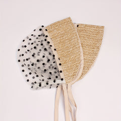 Breathable Lace Flower Straw Braided Baby Beach Hat