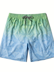 Palm Trees Tie Dye Gradient Print Shorts Summer Pool Beach Lounge Shorts