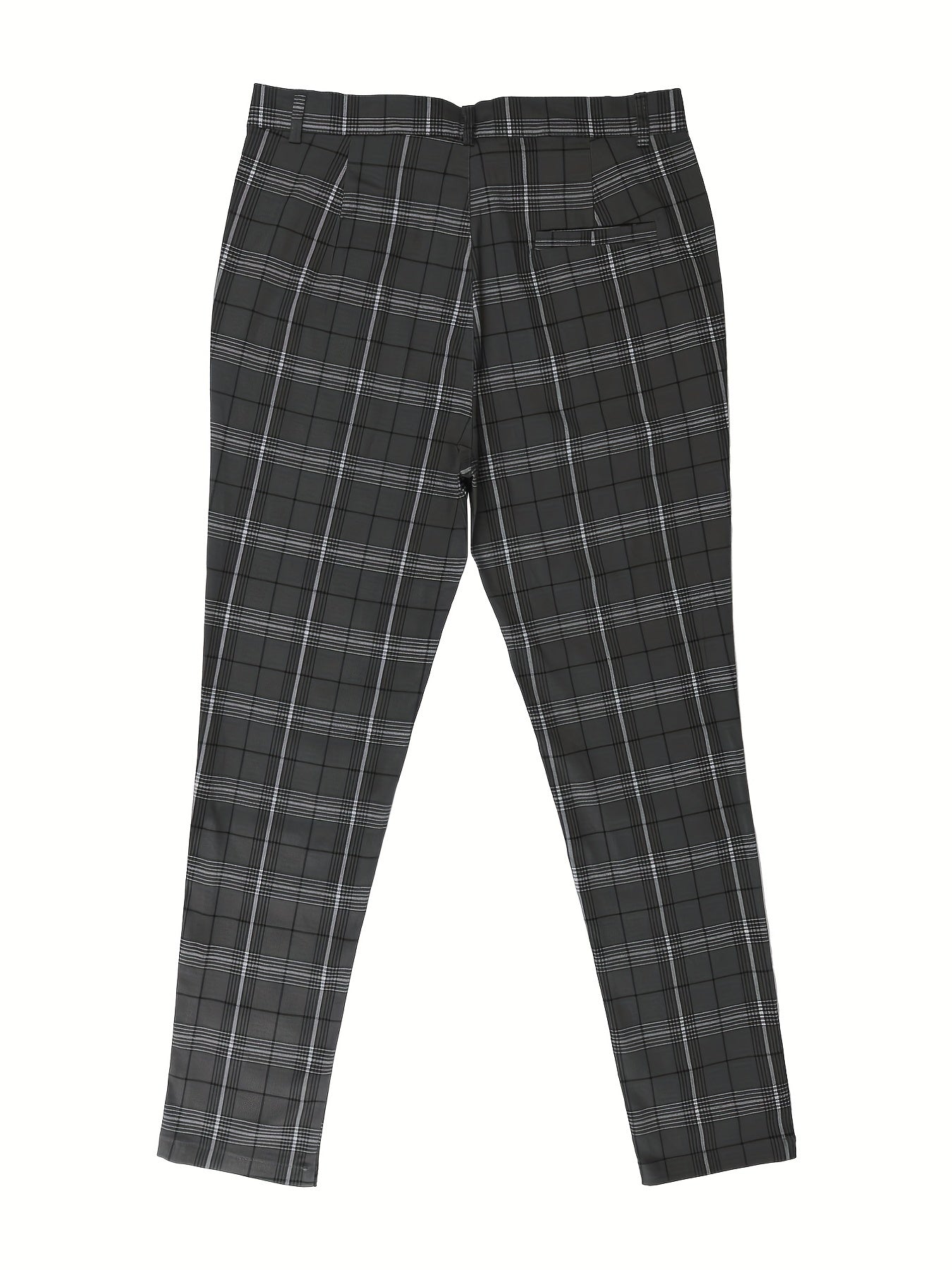 Slim Fit Plaid Slacks Men s Casual Vintage Style Slightly Stretch Dress Pants