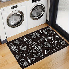 Cartoon Print Bottom Doormat Machine Washable Rug for Home Decor