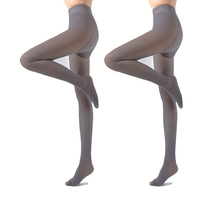 2 Pack Fuzzy Thermal Pantyhose Plush Lined Leggings Women's Stockings