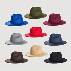 British Style Fedora Cap Unisex Trilby Hat Vintage Jazz Hats For Women & Men