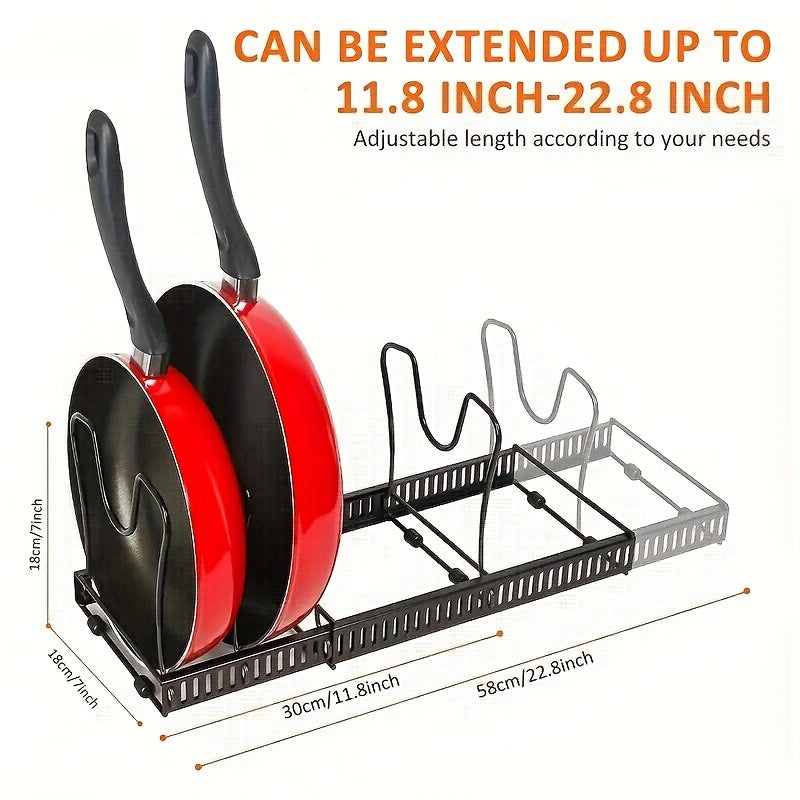 Rubber Coated Expandable Pot & Lid Organizer for Cabinet Storage