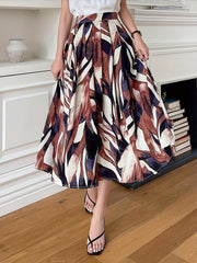 Spring & Summer High Waist Swing Skirt All-over Print