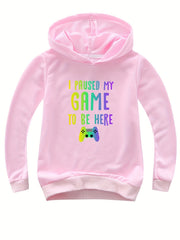 I PAUSED MY GAME TO BE HERE Boys Hooded Sweatshirt