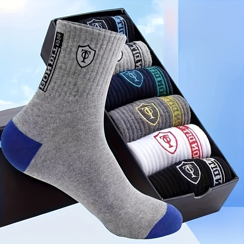 Men's Mid Crew Sport Socks - Comfy Breathable Socks for Basketball Training