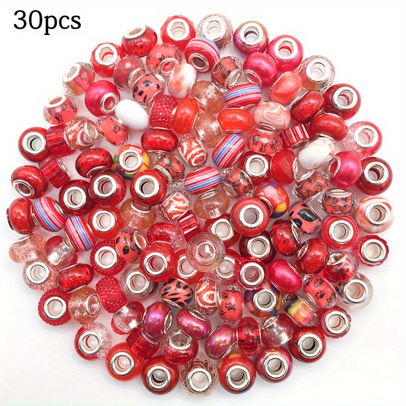 30Pcs Large Hole Beads Spacer Beads For Jewelry Making Resin Beads DIY Bracelet