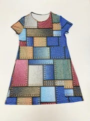Retro Nightdress Women's Plus Colorblock Sleep Dress