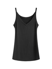 Solid Cami Top V Neck Sleeveless Summer Top Women's Clothing