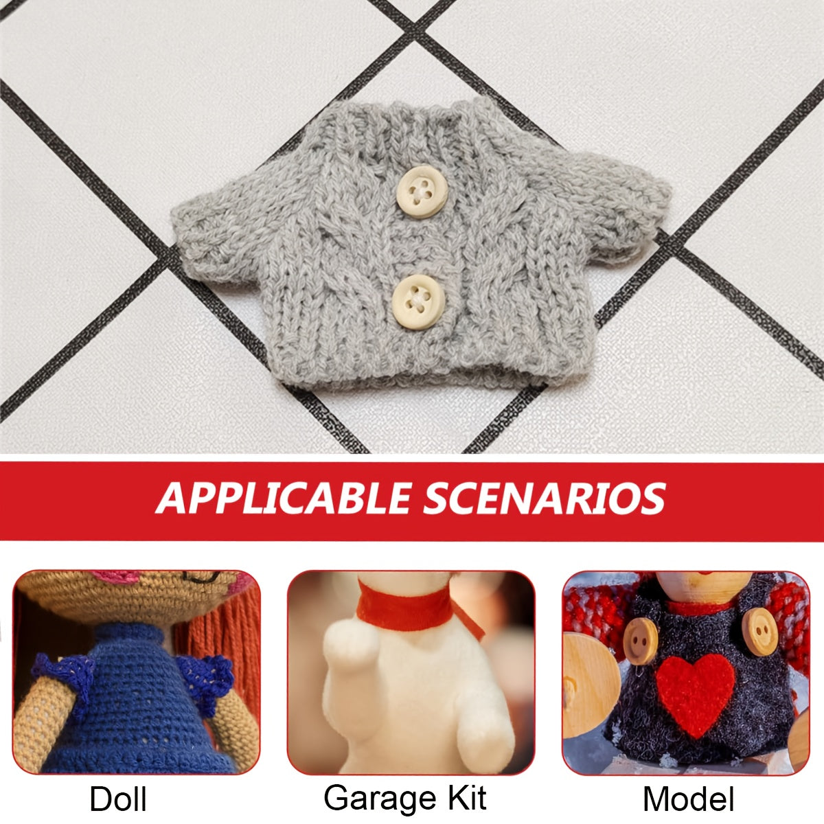 Holiday Elf Costume Set Knitted Sweater & Accessories for House Decorations