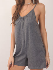 Casual Spaghetti Strap Romper Jumpsuit Sleeveless Backless