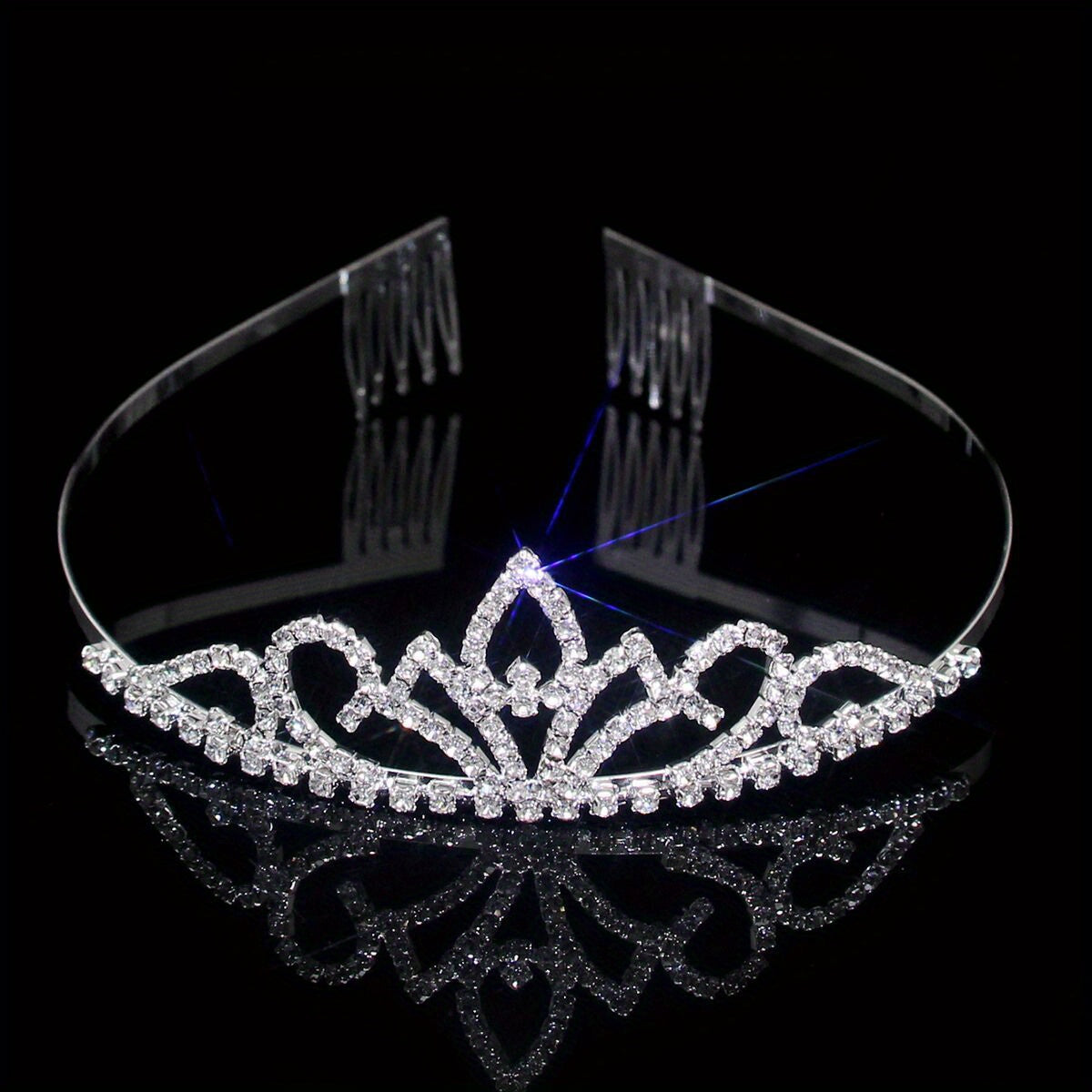 Rhinestone Headband Queen Crown Tiara Bridal Hair Accessories