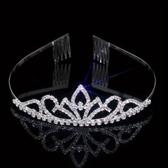 Rhinestone Headband Queen Crown Tiara Bridal Hair Accessories