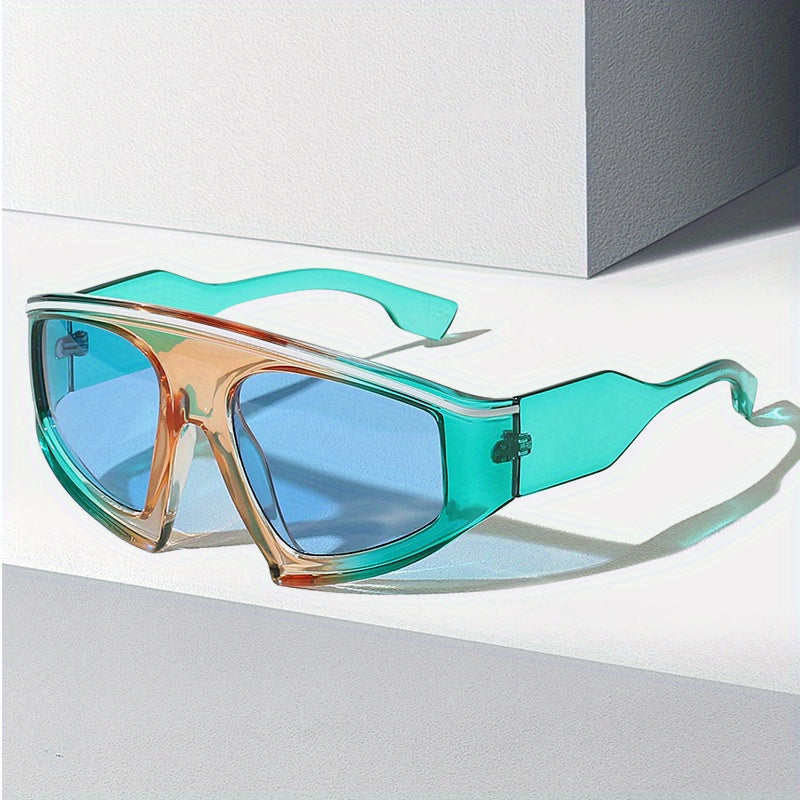 Men's Large Triangle Frame Sunglasses Anti UV400 Vintage Mixed Eyewear
