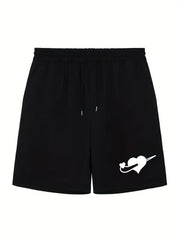 Men's Love Graphic Drawstring Shorts for Workout Fitness