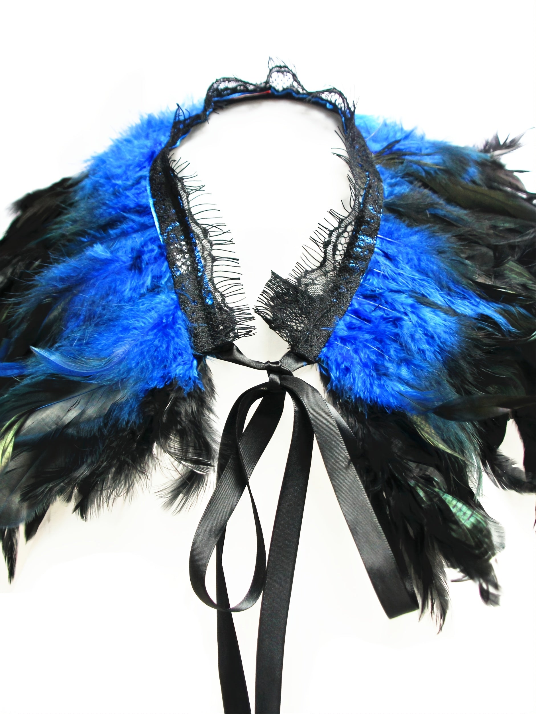 Multicolor Feather Pattern Shawl Cape Set 2 Piece