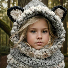 Child's Animal Fox Ear Protection Knitted Hat for Autumn and Winter