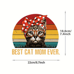 Rainbow Cat Mom Clothing Heat Transfer Sticker DIY Clothes Pillow Backpack