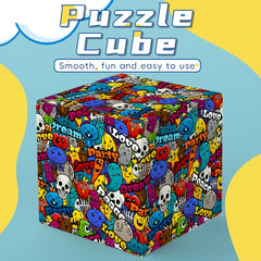 Colorful 3x3 Cube Puzzle Graffiti Art Toy for Christmas Halloween