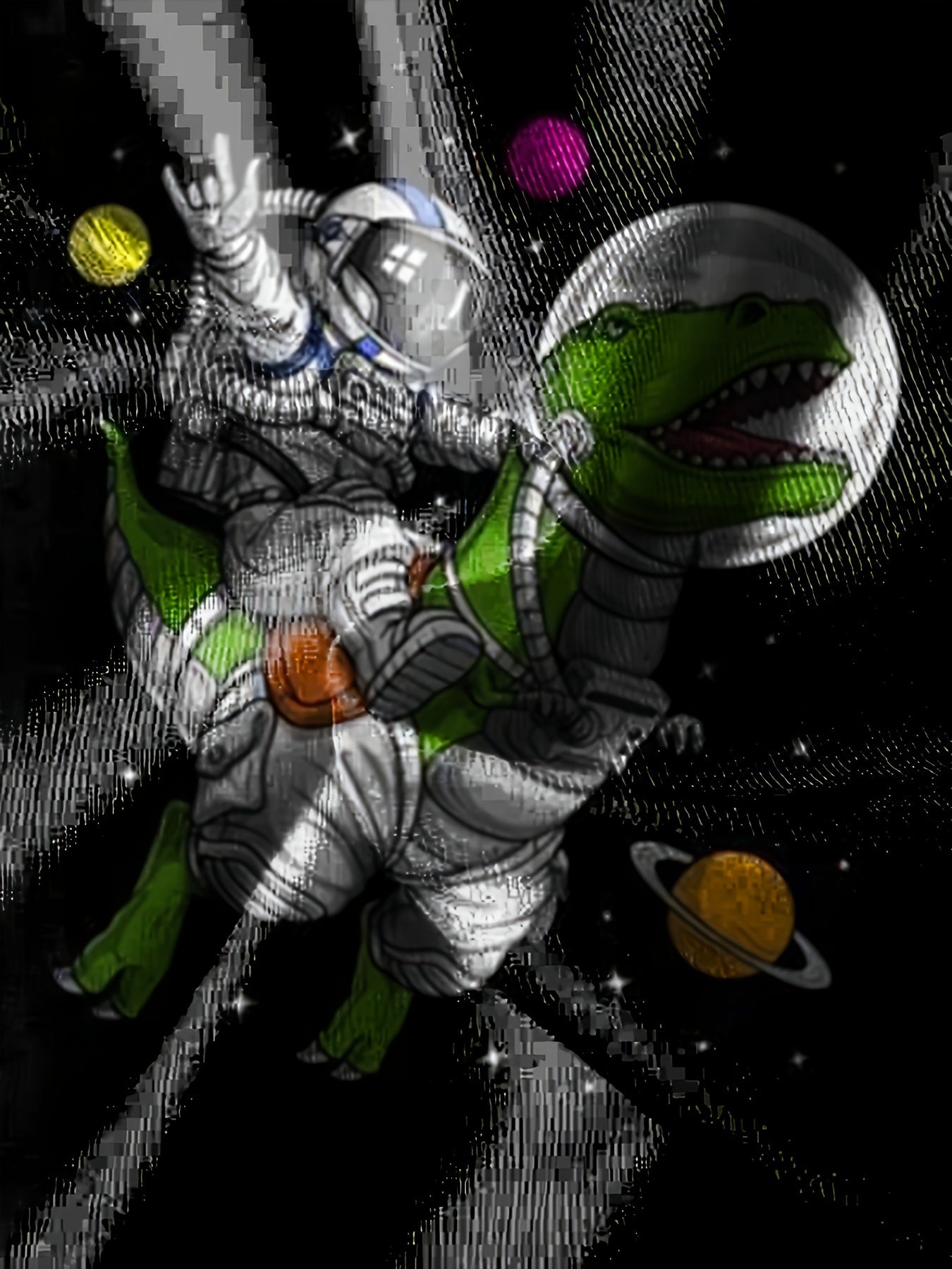 Astronaut Dinosaur Print Boy's T-shirt