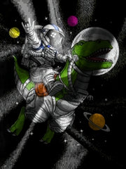 Astronaut Dinosaur Print Boy's T-shirt