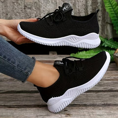 Women's Breathable Mesh Sneakers Casual Lace Up Running Shoes Lightweight