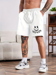 Men's Smiley Print Comfy Shorts