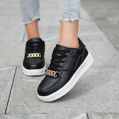 Women's Waterproof Solid Skate Shoes Low Top Sport Shoes