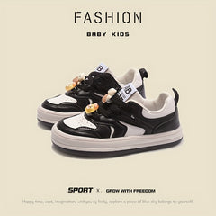 Cartoon Bear Charm Girls Skate Shoes Lightweight Outdoor Sneakers