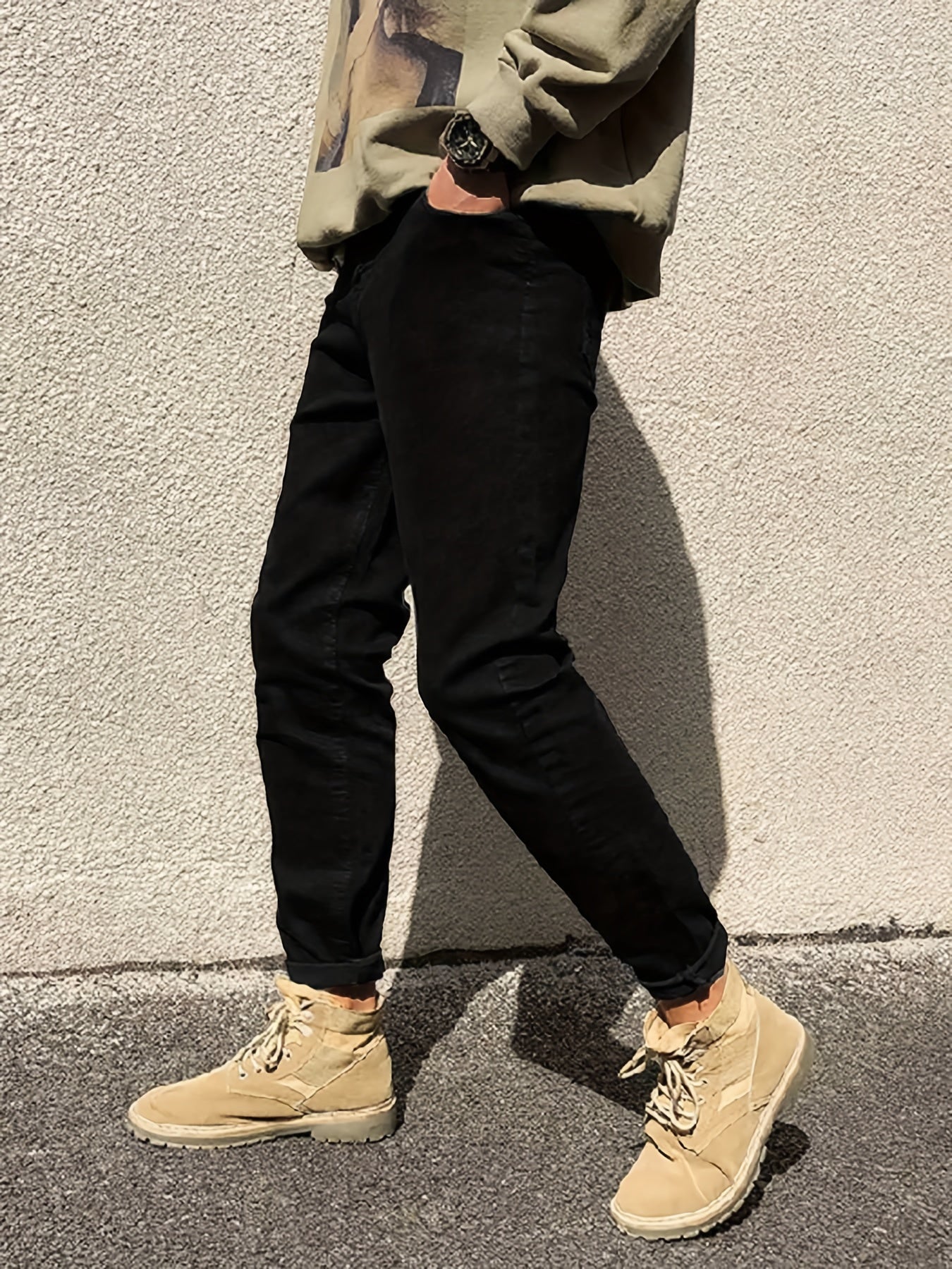 Classic Regular Fit Jeans Mens Casual Street Style All Match Denim Pants