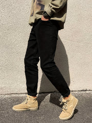 Classic Regular Fit Jeans Mens Casual Street Style All Match Denim Pants
