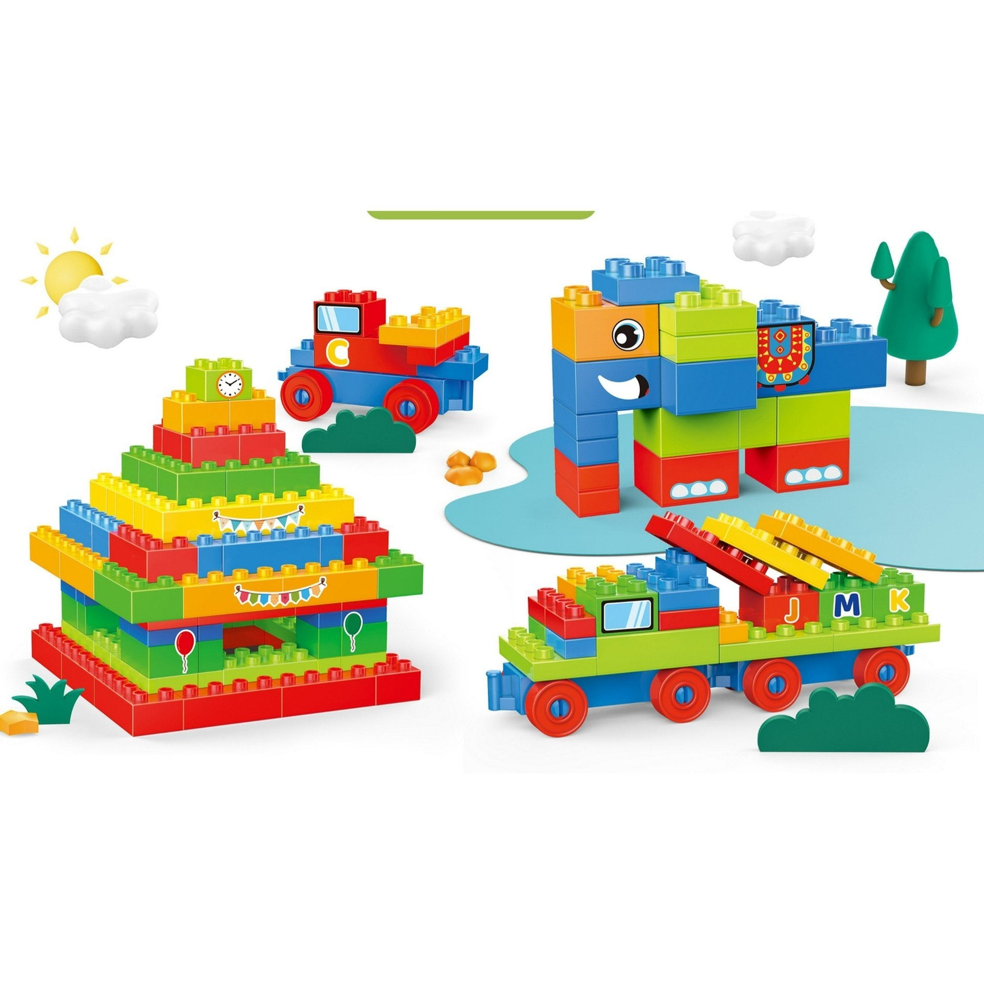 130 Piece Building Block Set for Kids - Christmas, Halloween, Thanksgiving Years