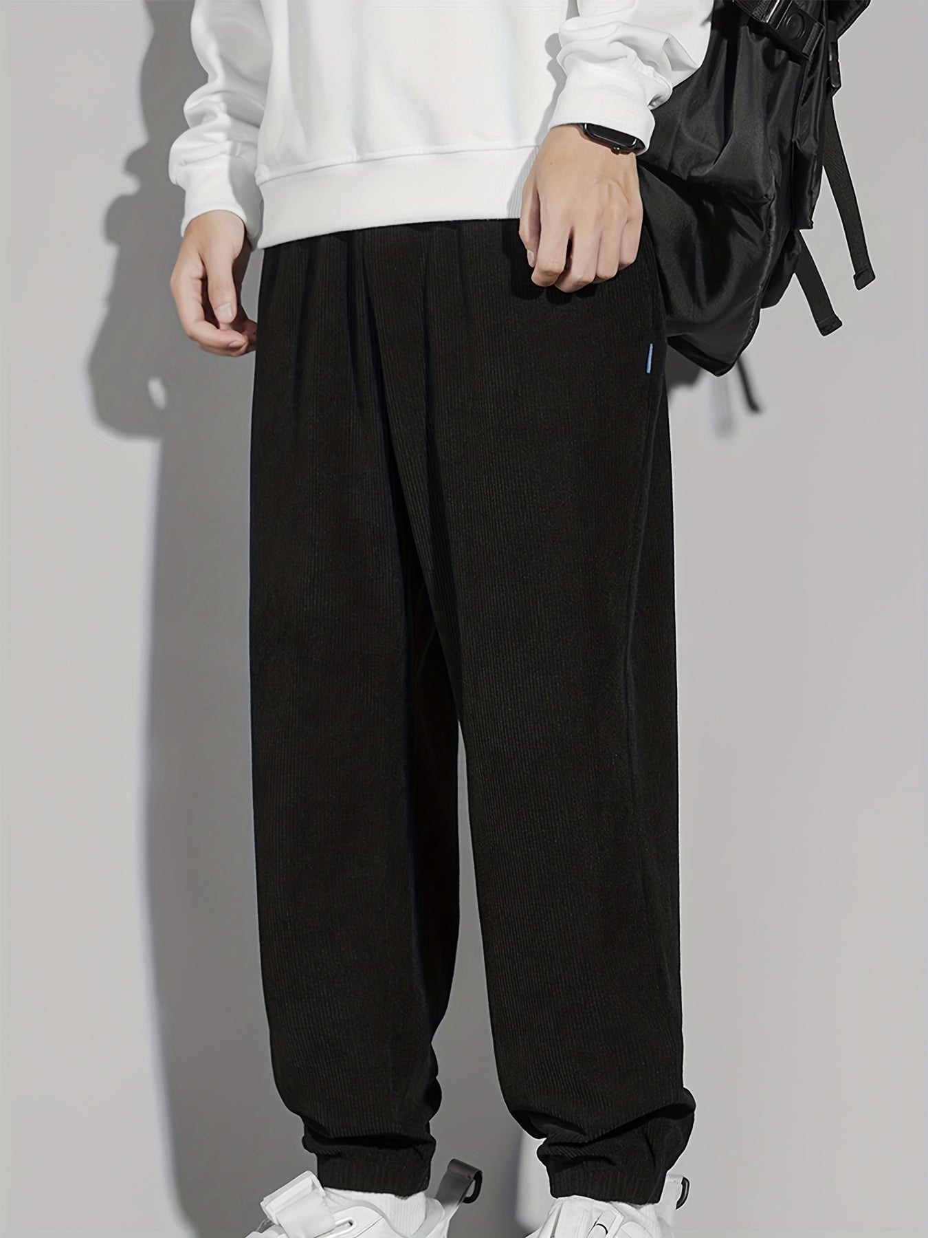 Men's Tapered Joggers Drawstring Corduroy Pants