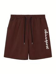Men's Letter Print Athletic Shorts for Summer