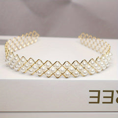 Girls Faux Pearl Hair Hoop Princess Hair Accessories For Party