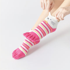 Cartoon Puppy Yoga Socks Non-slip Five Toe Dance Socks