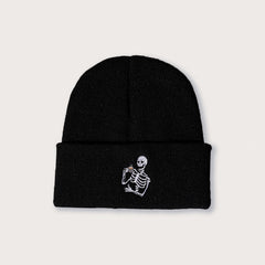 Men's Skull Head Drinking Tea Knitted Cap