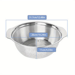 Stainless Steel Drain Basket with Handle for Vegetables, Fruits