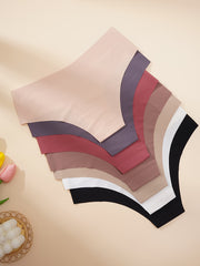 7pcs Solid Panties Comfy Seamless Stretchy Intimates Women's Lingerie