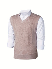 Men's V Neck Cable Knit Sweater Vest