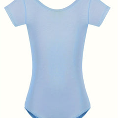 Girls Cotton Short Sleeve Ballet Leotard Romper