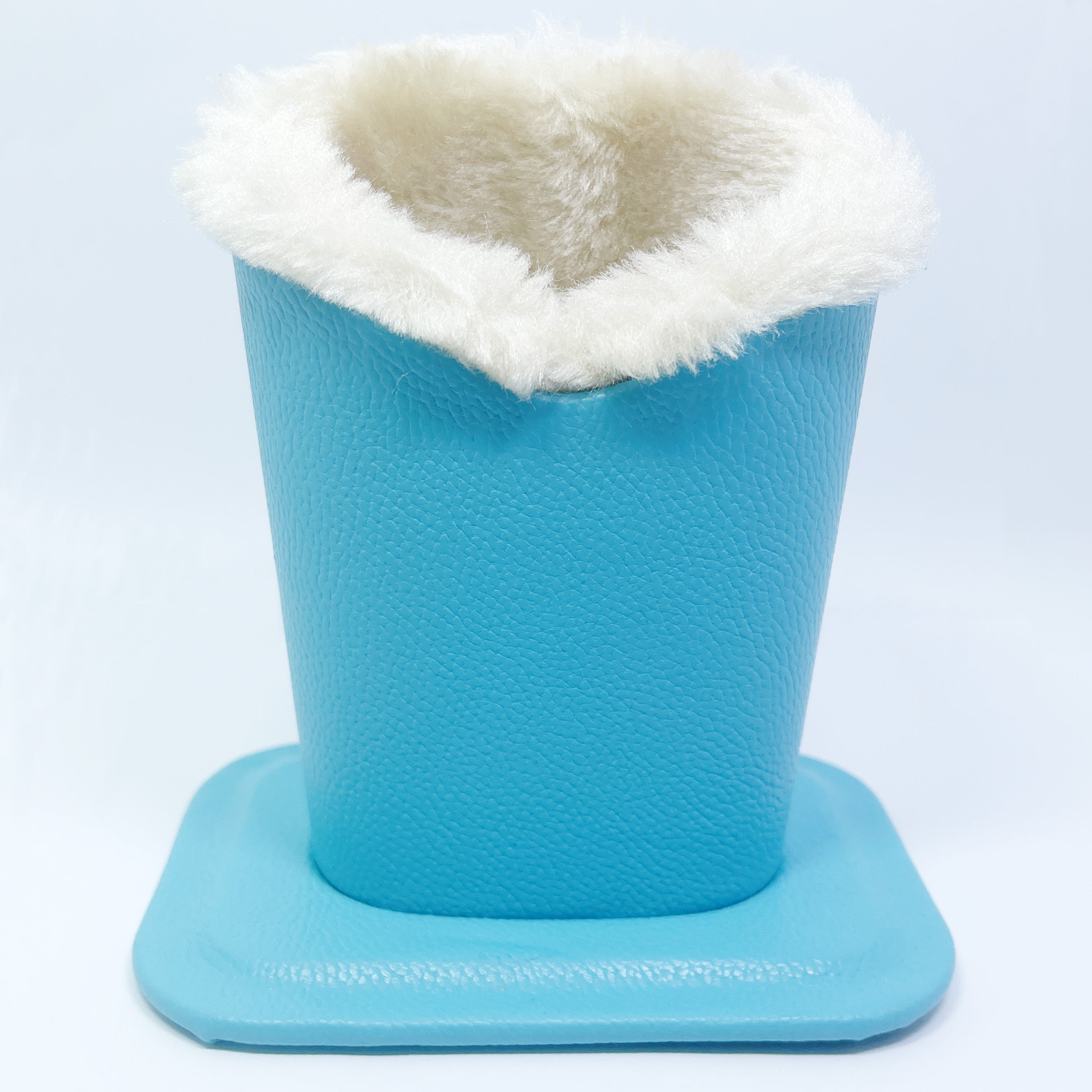 Plush Lined Leather Glasses Holder for Desk or Nightstand