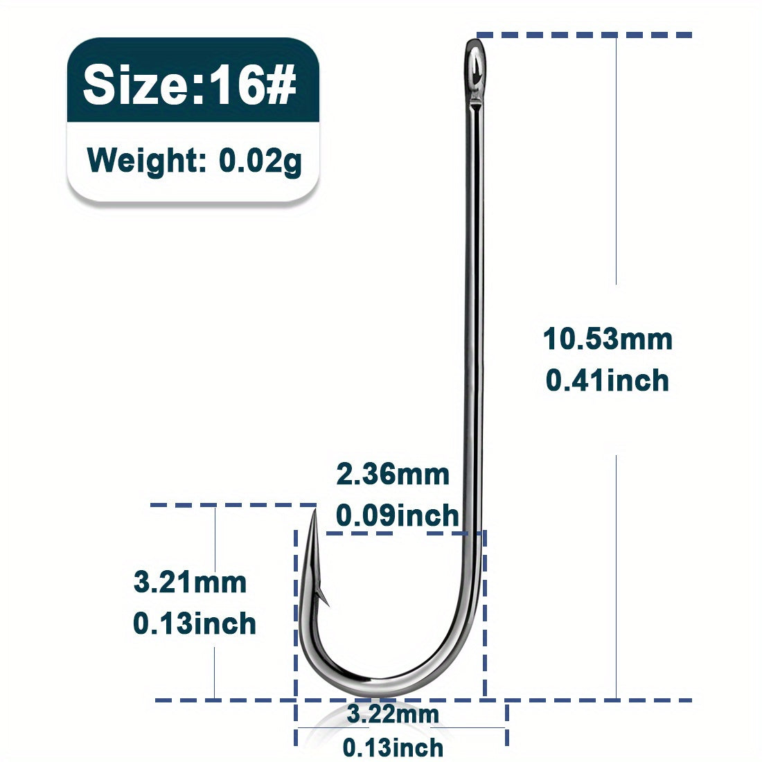 DWLIFE Stainless Steel Aberdeen Hooks Long Shank Light Wire 50 100pcs 10 66mm