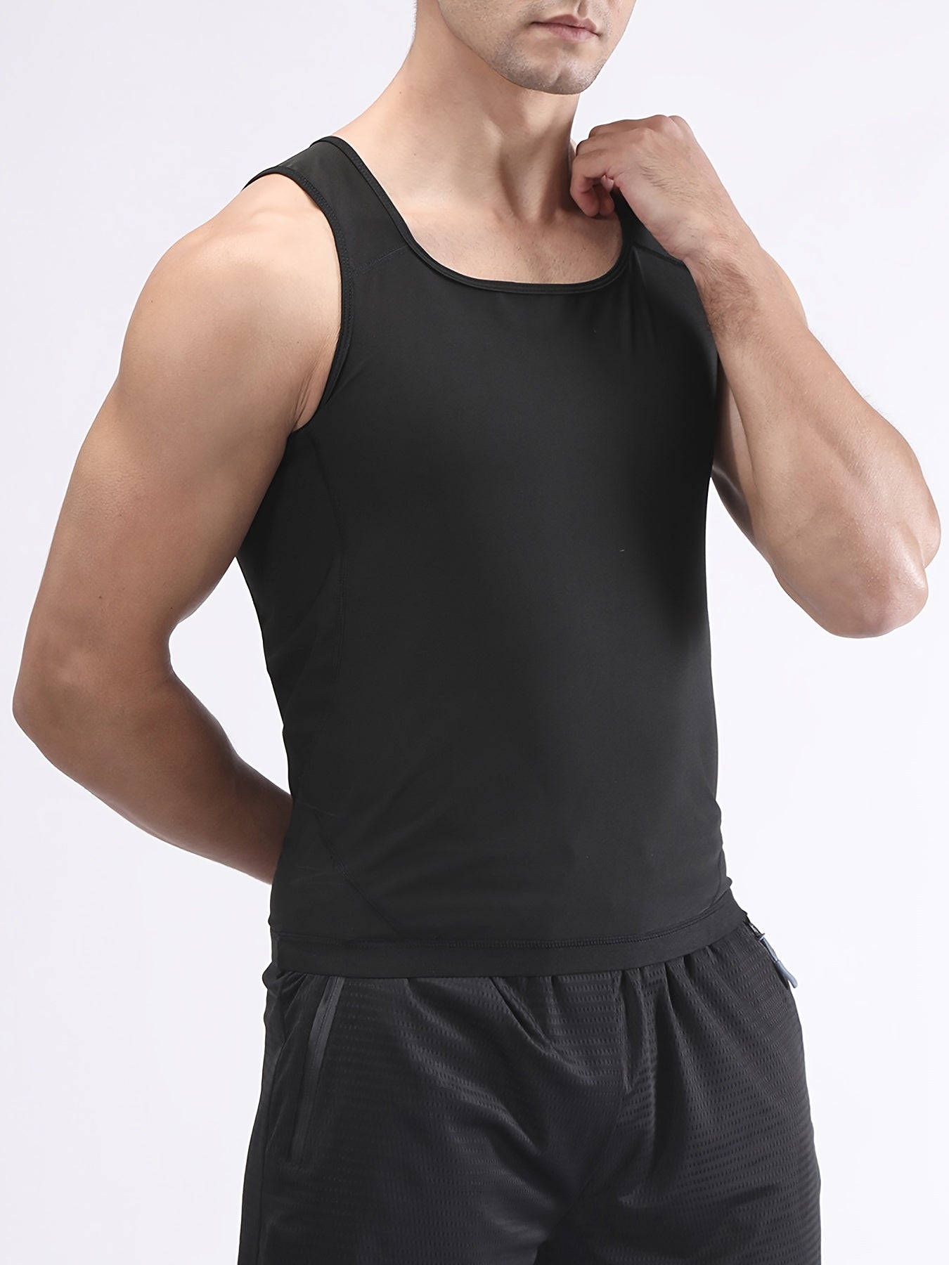 Men's Sauna Undershirt Compression Sweat Shirt for Fitness