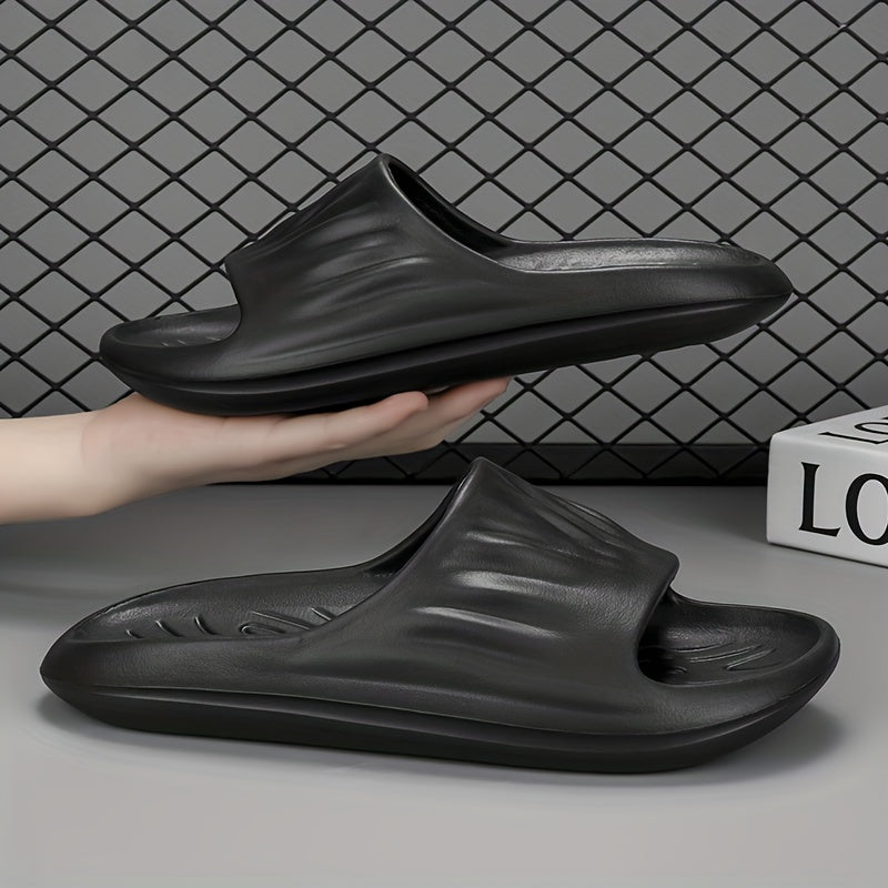 Men's Solid Non Slip Open Toe Slippers All Seasons