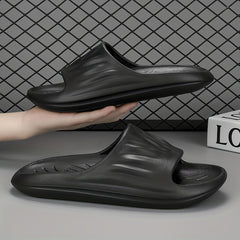 Men's Solid Non Slip Open Toe Slippers All Seasons
