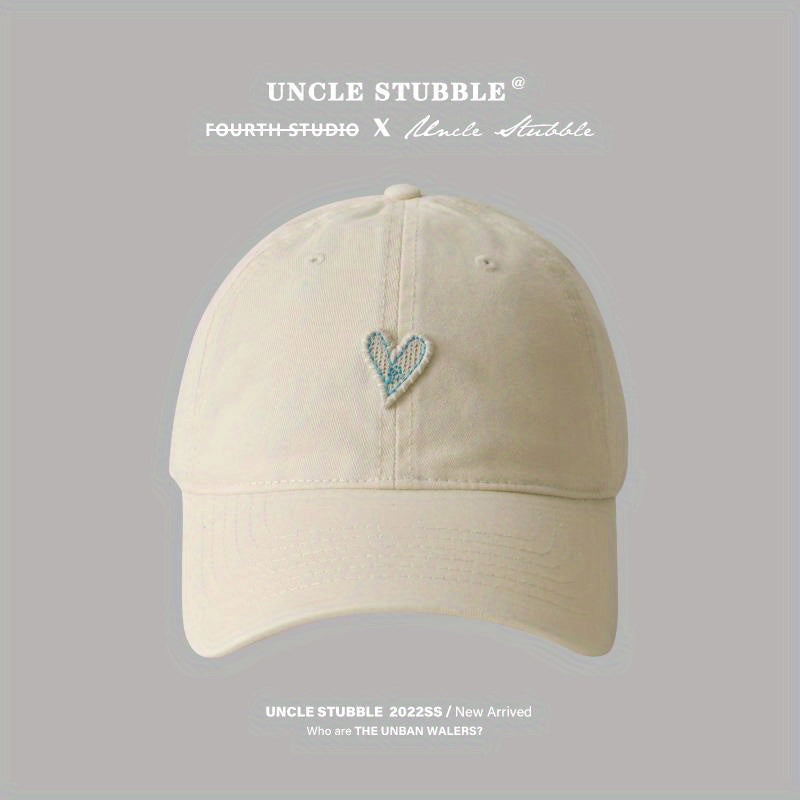 Heart Label Patch Baseball Cap Adjustable Couple Dad Hats Unisex Sun Hats